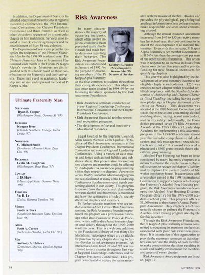 Ultimate Fraternity Man, Autumn 1999